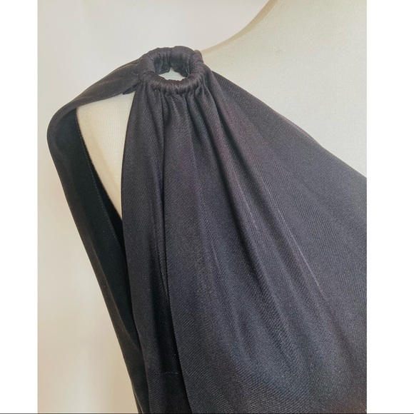 Black One shoulder midi dress size 6 - Picture 4 of 6